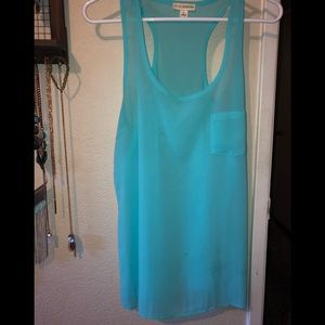 Mint/turquoise chiffon semi see through razor back